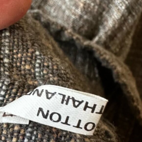 Yasuko Kurisaka Mandarin Button Down Blazer Tweed Boucle Brown Gray Jacket - Picture 7 of 7